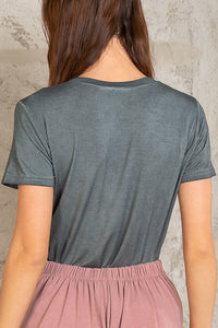 Basic Short Sleeve V Neck Tee