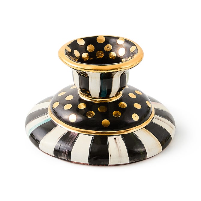 Courtly Check Small Ceramic Candlestick