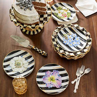 Courtly Check Ceramic Fluted Cake Stand