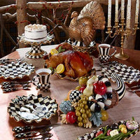 Courtly Check Ceramic Fluted Cake Stand