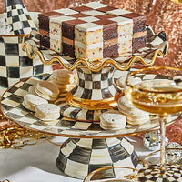 Courtly Check Ceramic Fluted Cake Stand