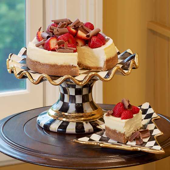 Courtly Check Ceramic Fluted Cake Stand