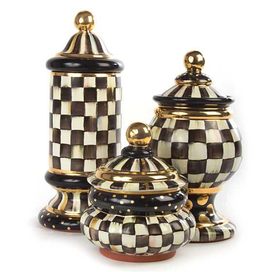 Courtly Check Ceramic Globe Canister