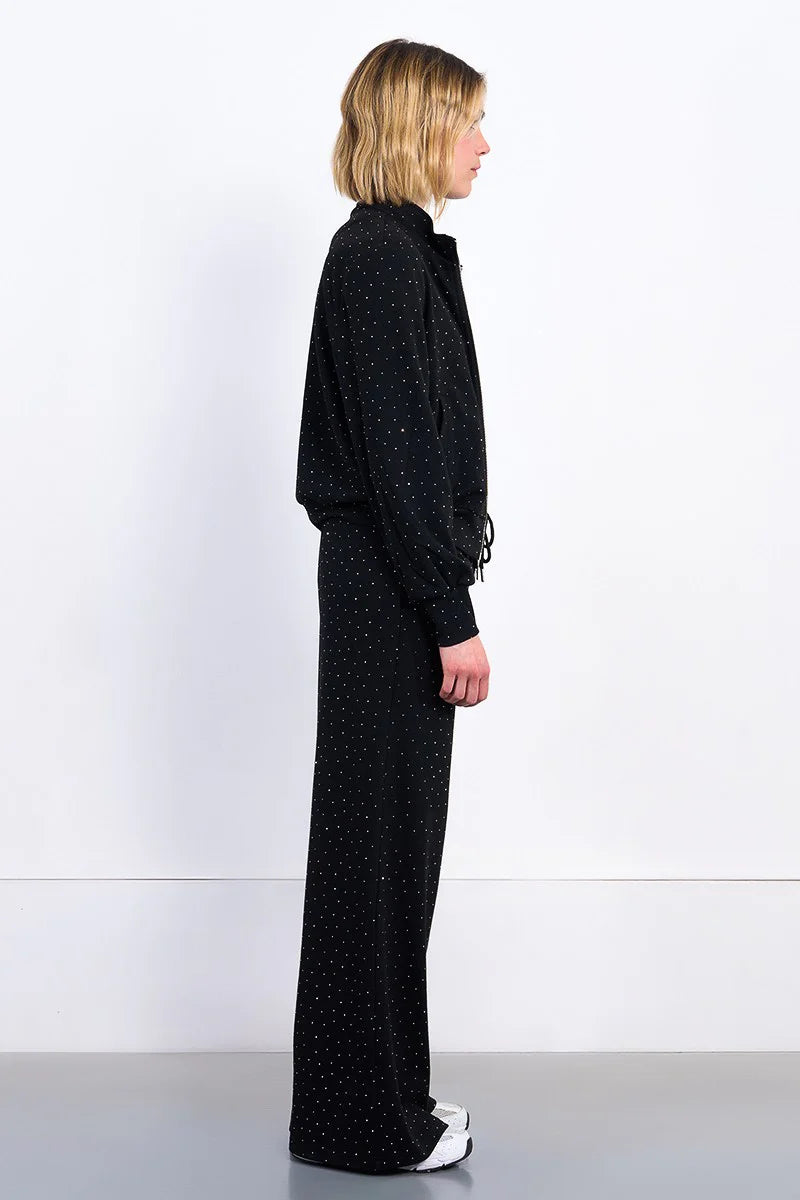 Studded Rhinestone Bomber Jacket