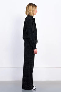 Studded Rhinestone Bomber Jacket