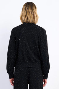 Studded Rhinestone Bomber Jacket