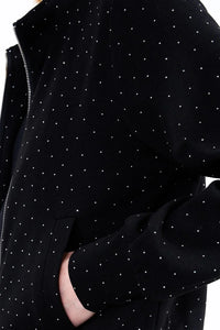 Studded Rhinestone Bomber Jacket