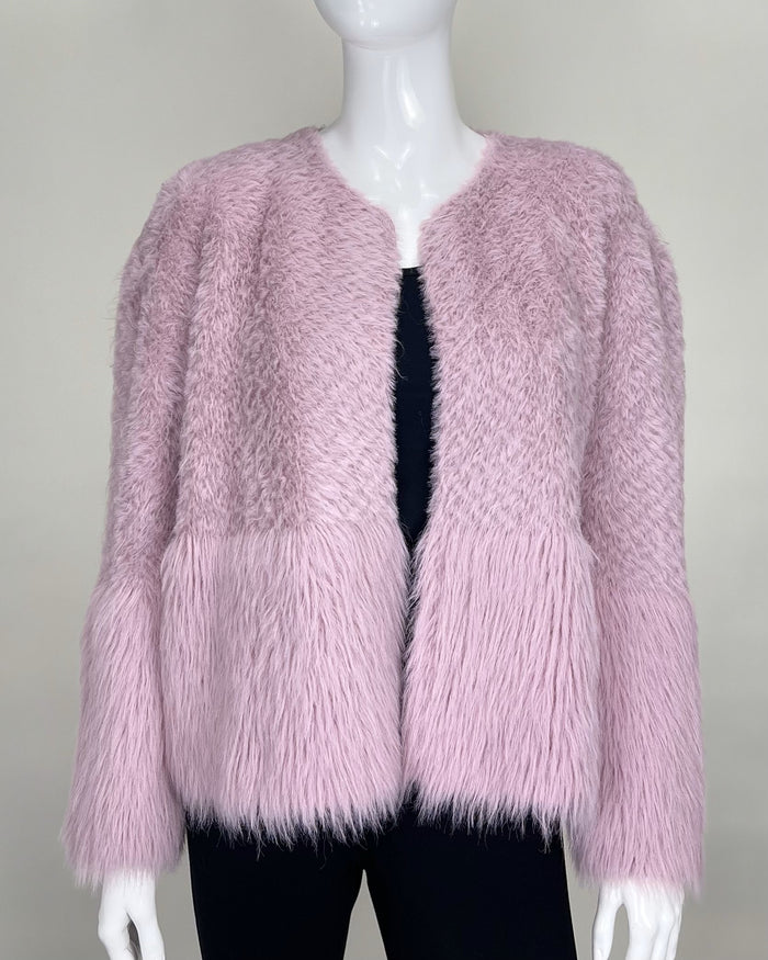 Short Open Front Faux Fur Jacket