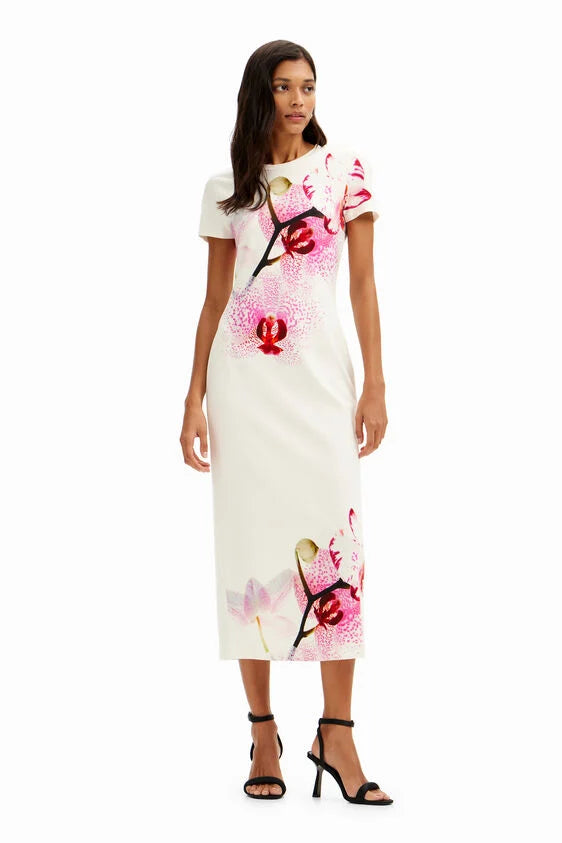 M. Christian Lacroix Orchid Midi Dress M. Christian Lacroix Orchid Midi Dress