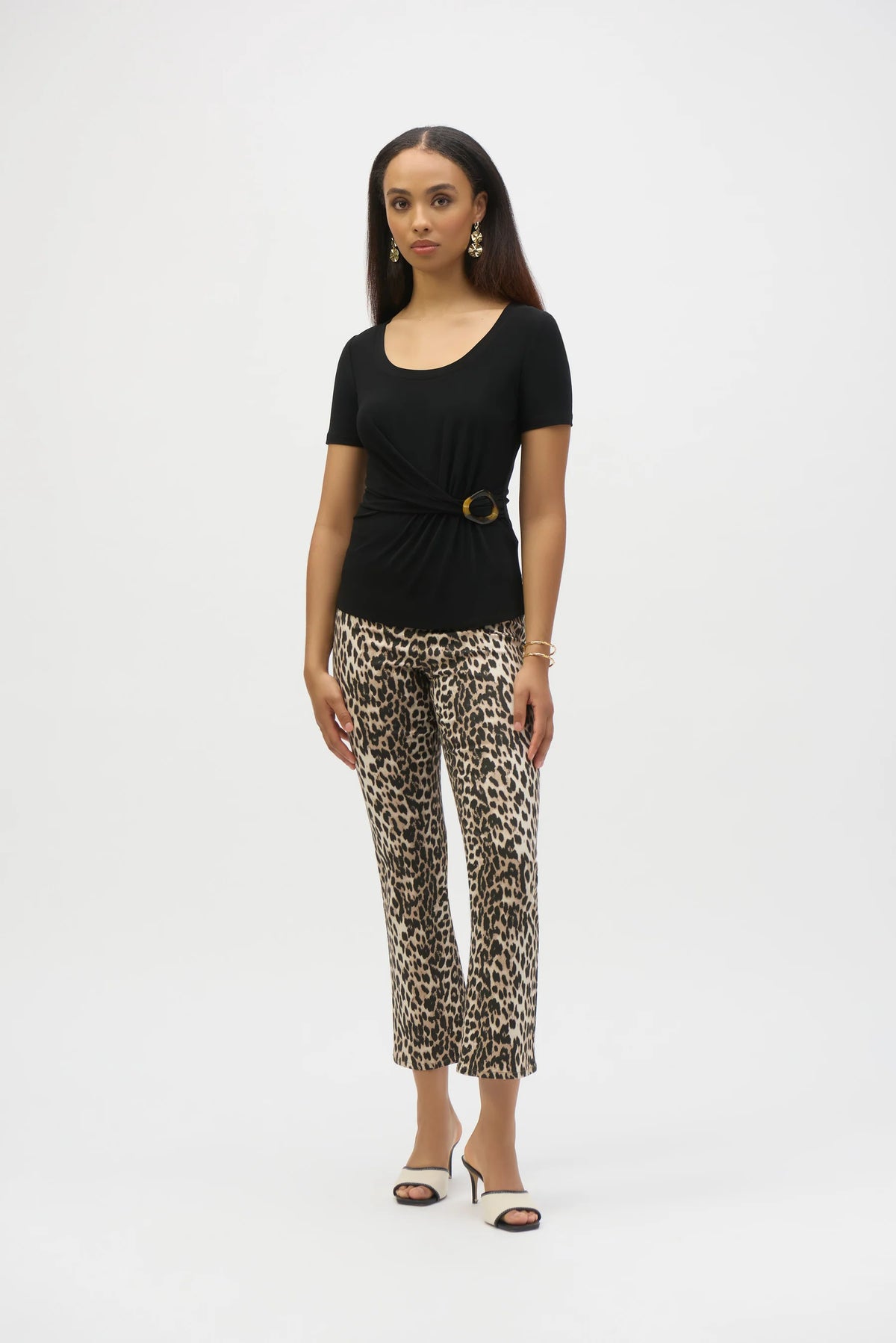 Straight Leg Leopard Print Jeans
