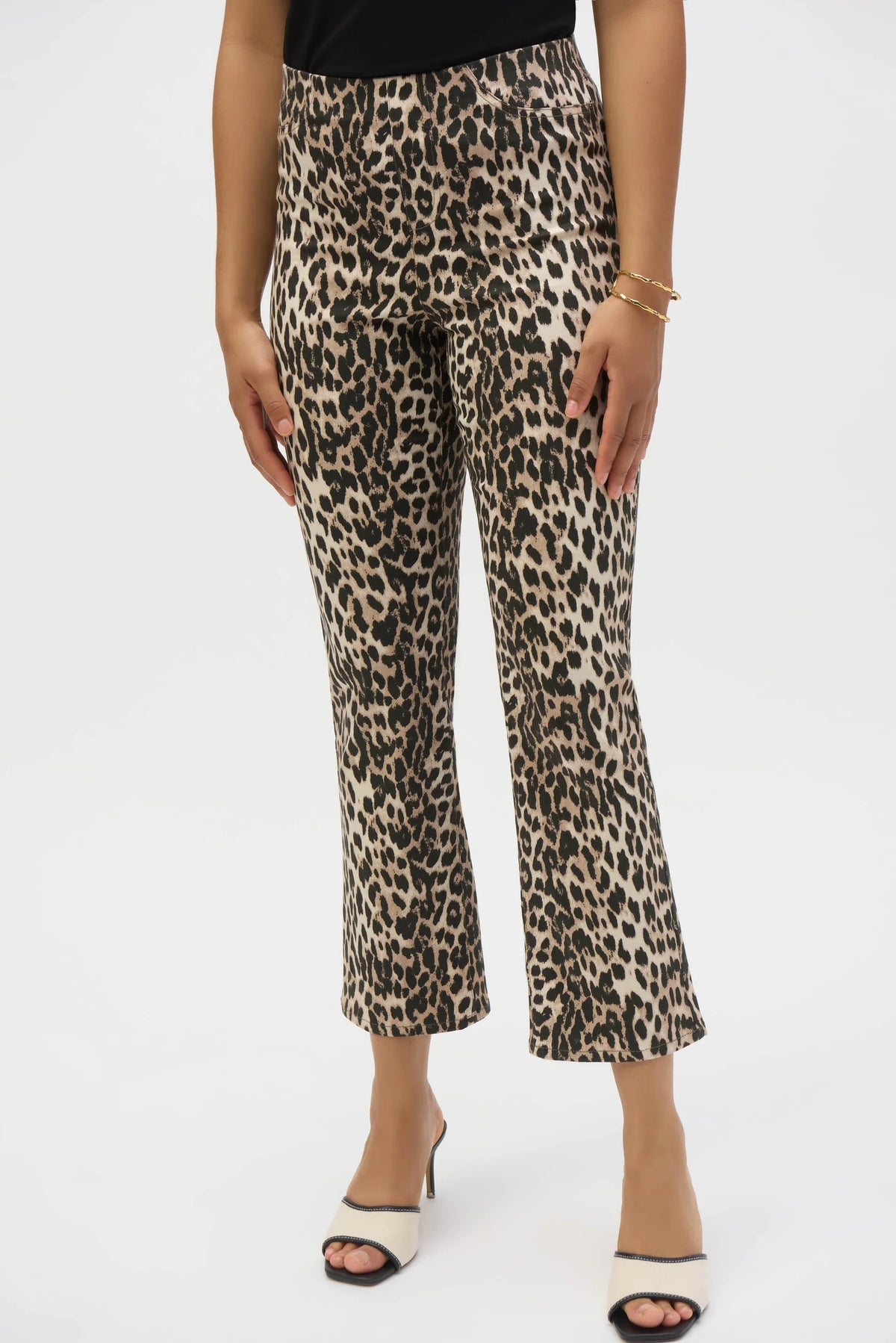 Straight Leg Leopard Print Jeans