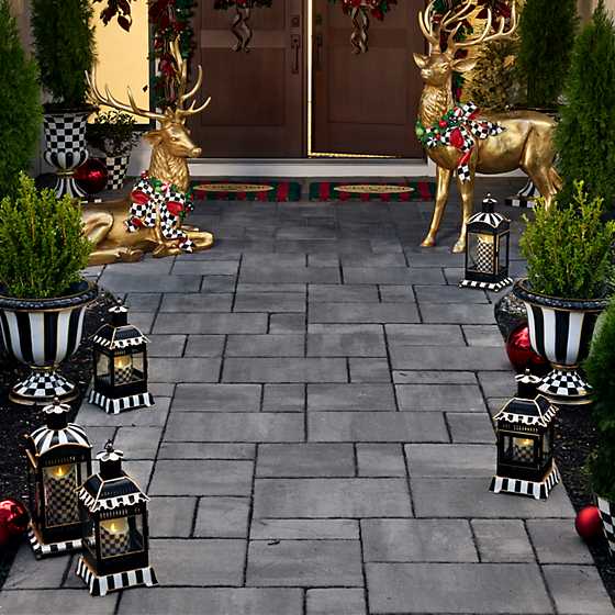 Courtly Stripe Large Candle Lantern