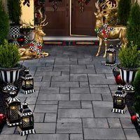 Courtly Stripe Large Candle Lantern