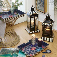 Courtly Stripe Large Candle Lantern