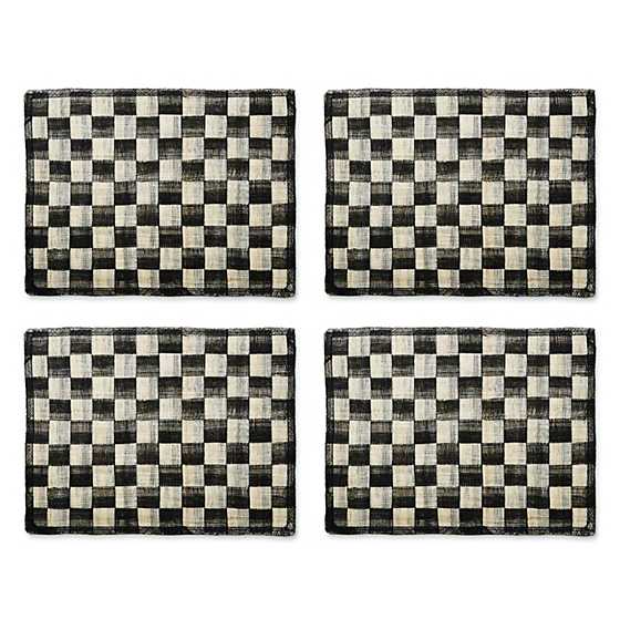 Black Sinamay Placemats, Set of 4