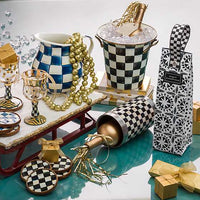 Royal Check Enamel Coasters, Set of 4