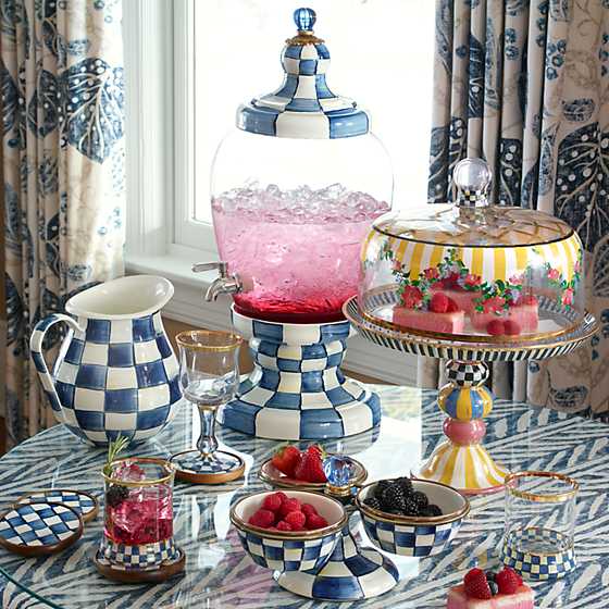 Royal Check Enamel Coasters, Set of 4