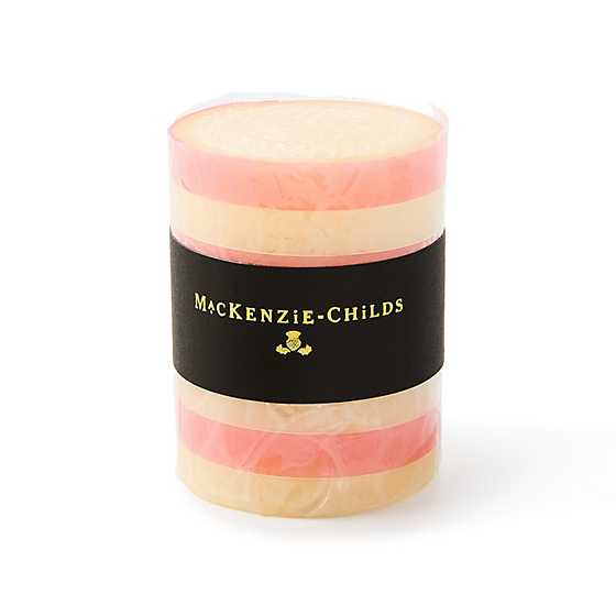Pink Bands 4" Pillar Candle