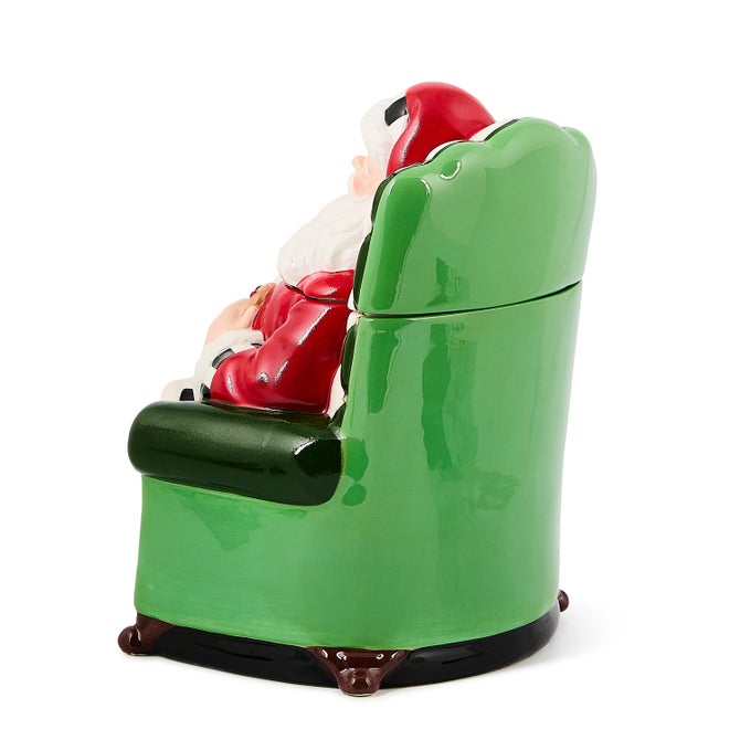 Check It Out Santa in Chair Cookie Jar