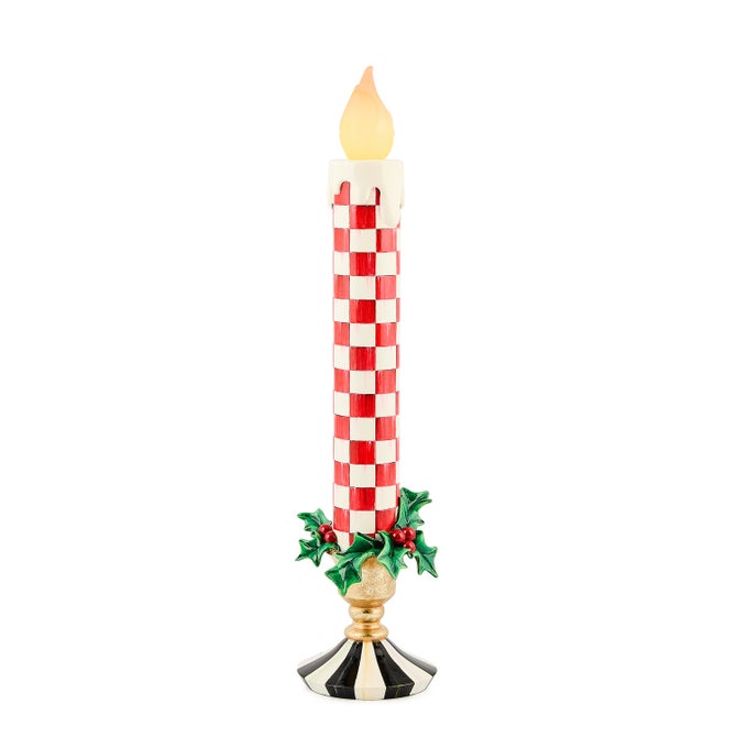 Check It Out Red Illuminated Retro Candle