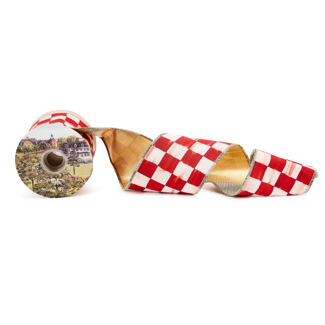 Red Check 4" Ribbon