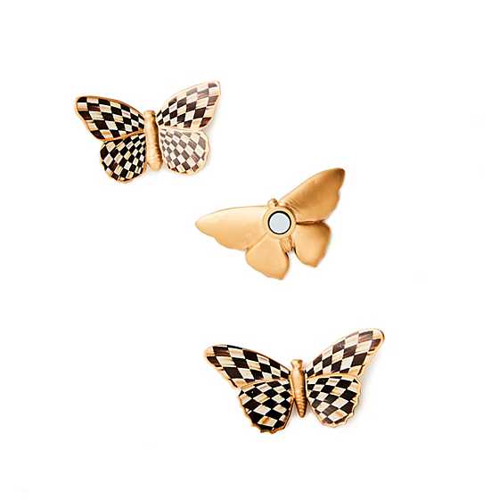 Courtly Check Butterfly Magnets, Set of 3