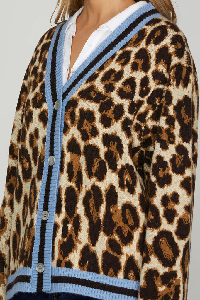 LEOPARD PATTERN SWEATER CARDIGAN