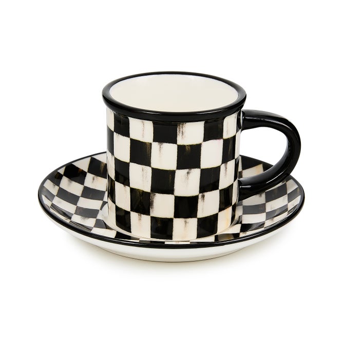 Courtly Check Espresso Cup & Saucer, Set of 2