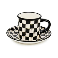 Courtly Check Espresso Cup & Saucer, Set of 2
