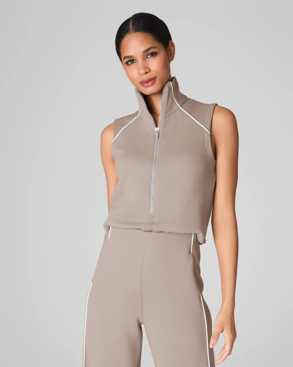 Air Essentials Pique Sleeveless Mock neck Jumpsuit – Rosegate