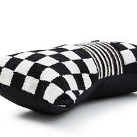 Black Check Bow Throw Pillow
