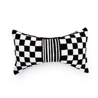 Black Check Bow Throw Pillow