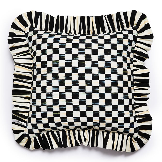 Courtly Check Ruffle Throw Pillow