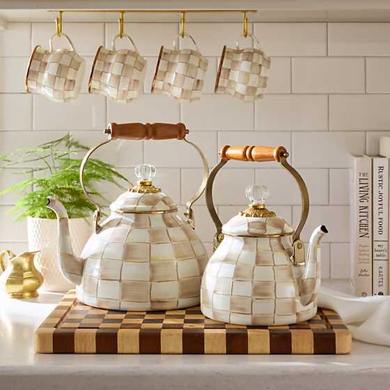 Mocha Check 3 Quart Tea Kettle – Rosegate