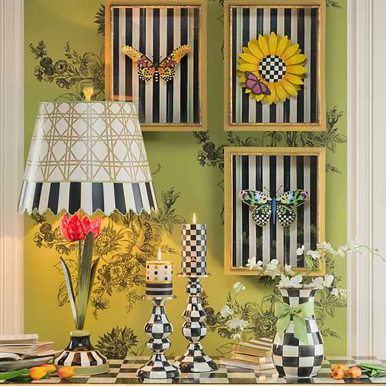 Courtly Check Small Enamel Candlestick