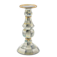 Sterling Check Large Pillar Candlestick