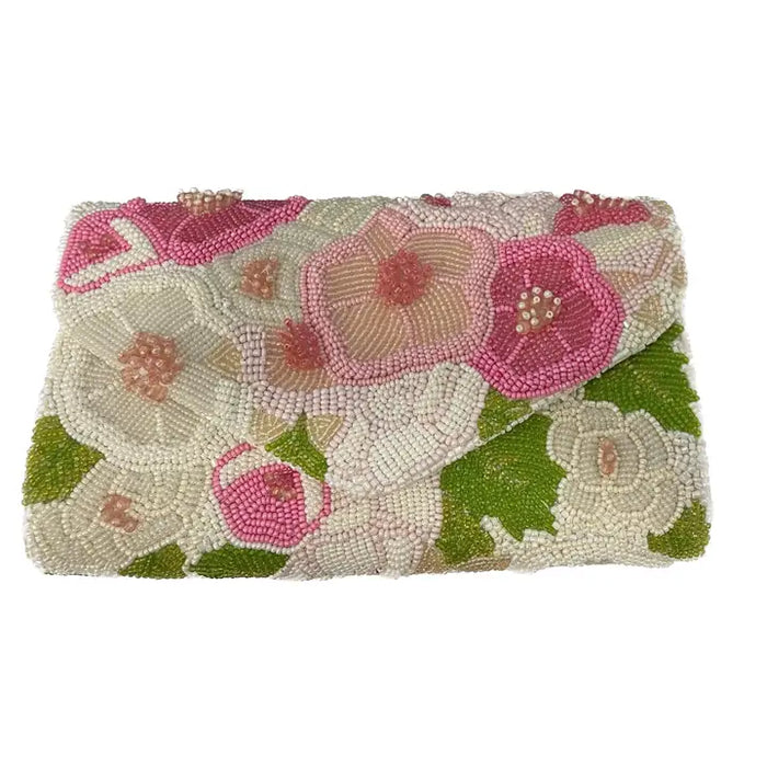 Senv Raised Flowers White/ Pinks