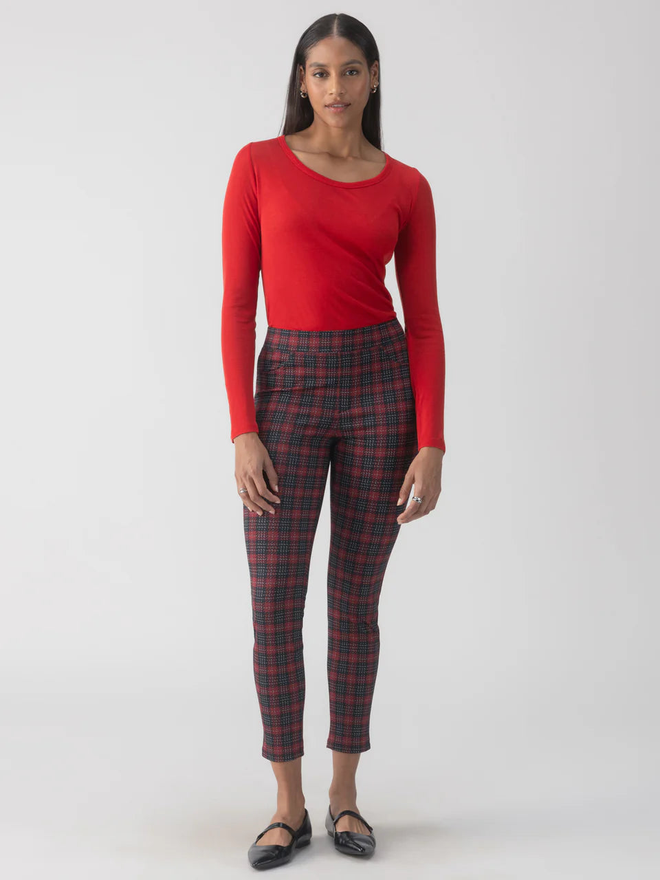 Runway Semi High Rise Legging Mars Red Check