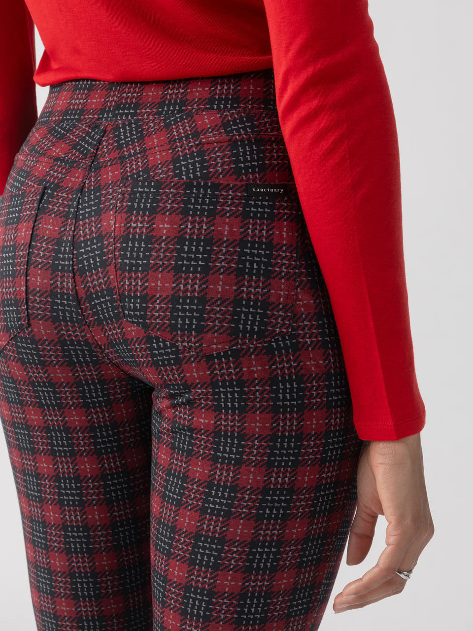 Runway Semi High Rise Legging Mars Red Check