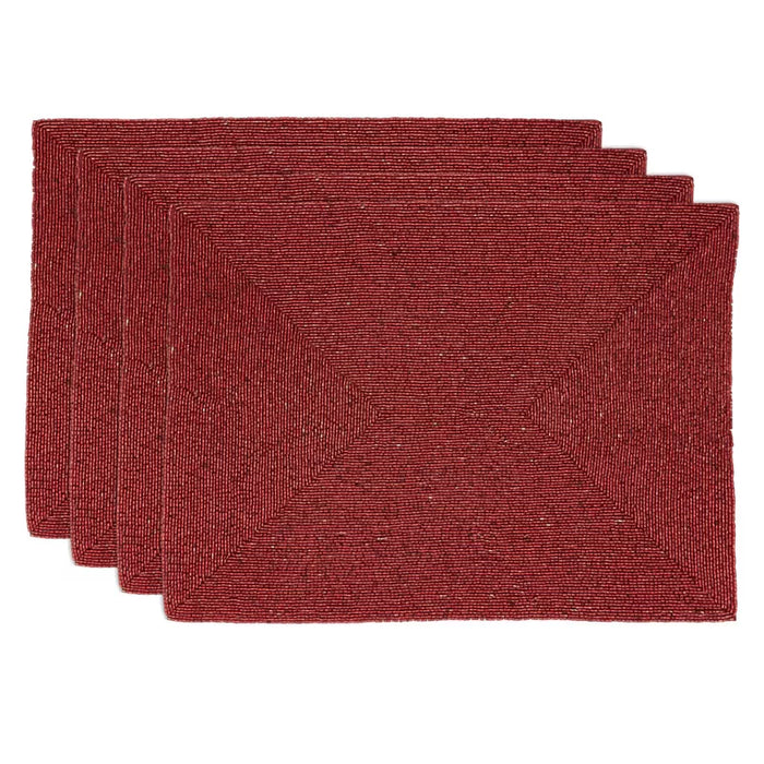 Beaded Design Placemat Red-Rectangle