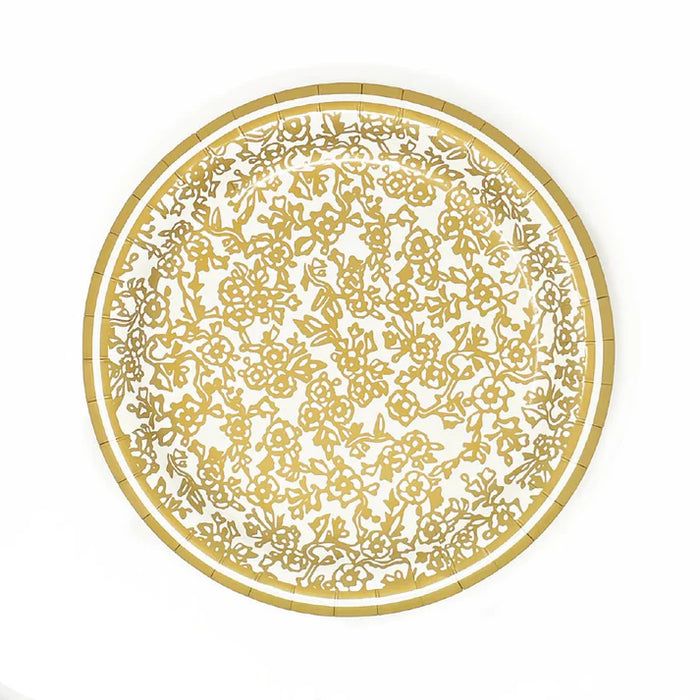 GOLD CHINOSERIE HEAVY DUTY PAPER PLATES 8ct.