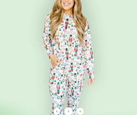 Mary Square Cozy Comfy Christmas Polyester Blend 2 Piece Pajama Pant Set