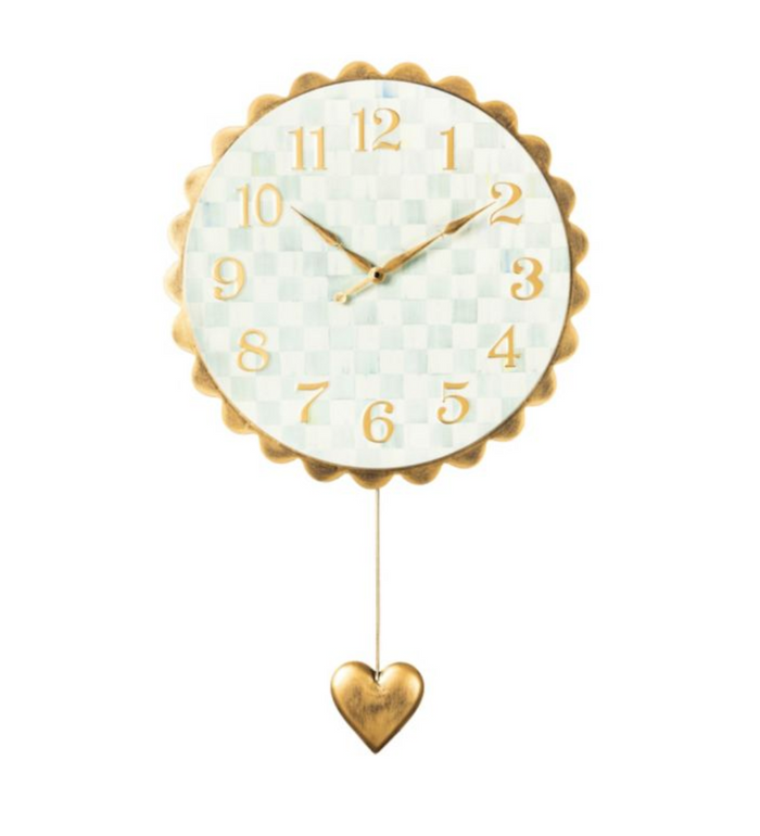 Sterling Check Heart Pendant Wall Clock