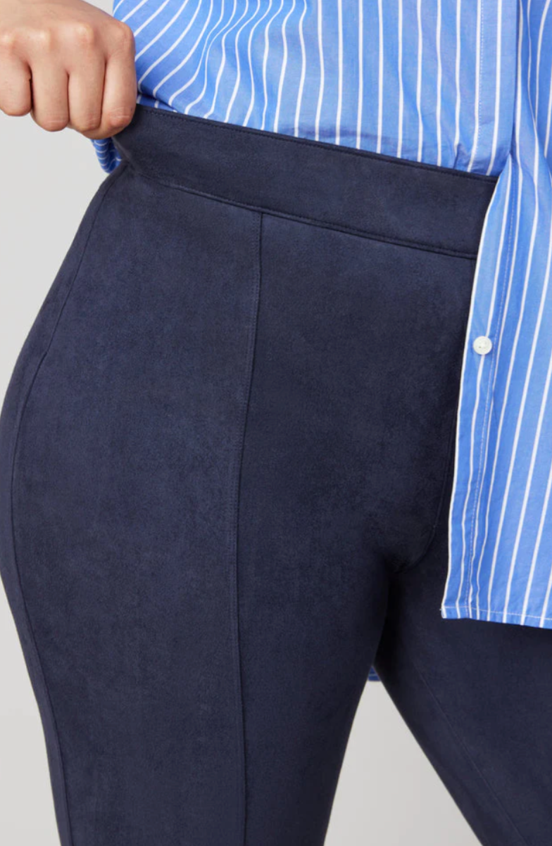 SPANX® Faux Suede Flare Pants in Classic Navy