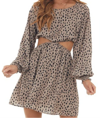 Side Cutout Long Slv Dress