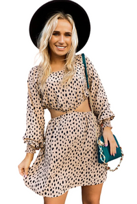 Side Cutout Long Slv Dress