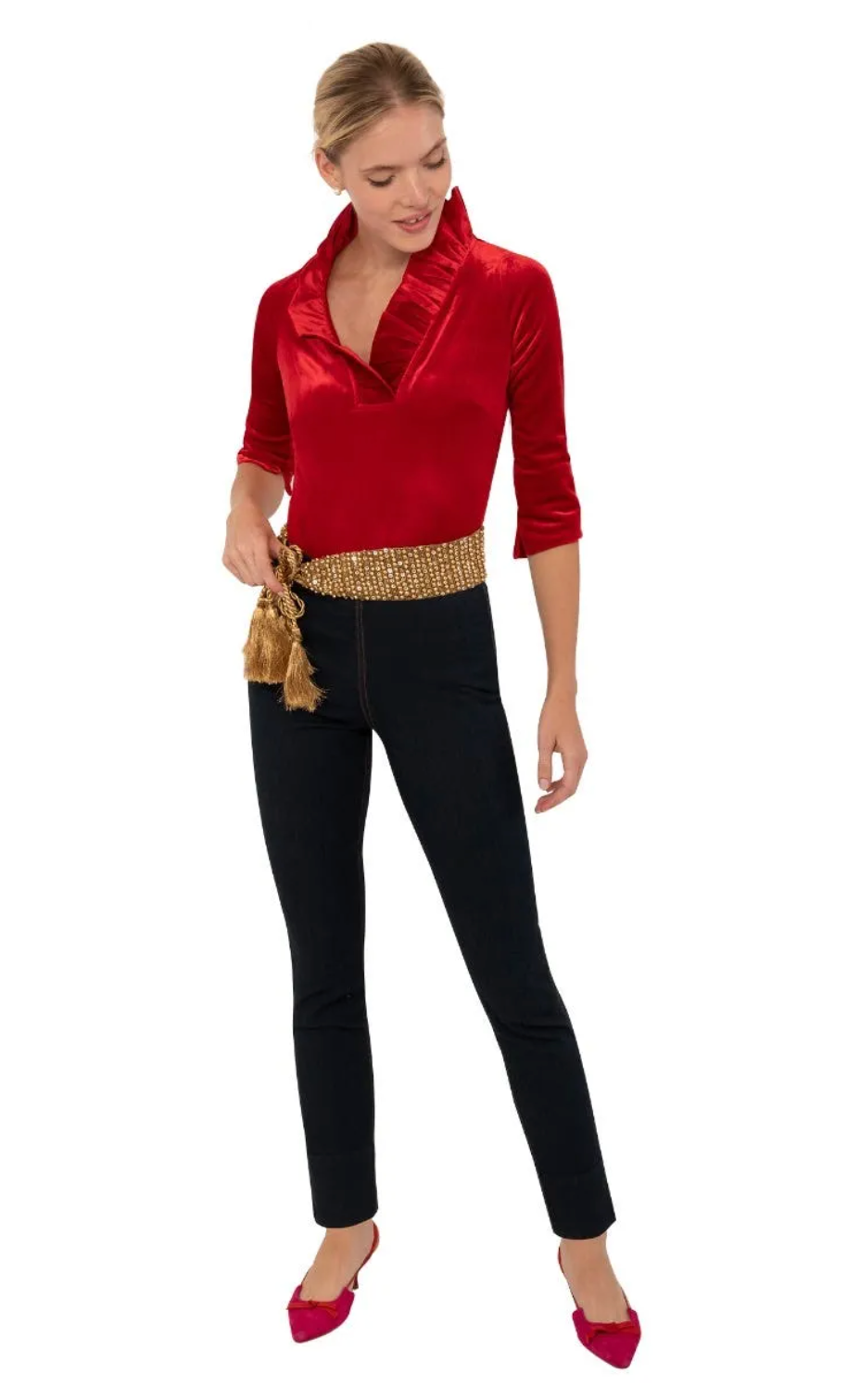 Ruffneck Top - Silky Velvet