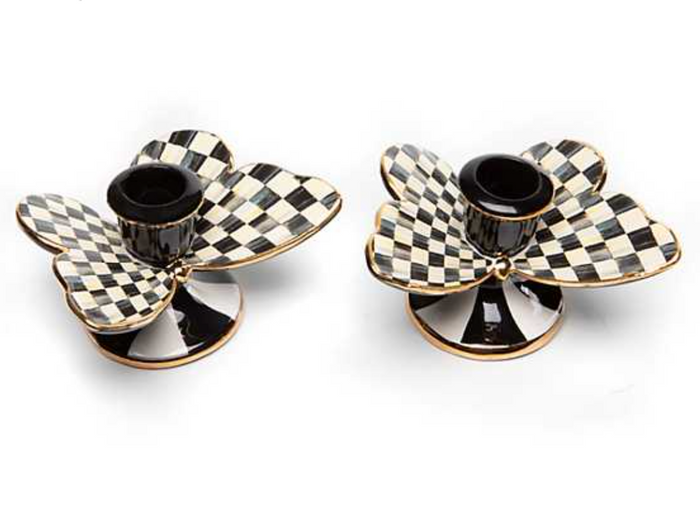 Courtly Check Butterfly Candle Holders, Set of 2