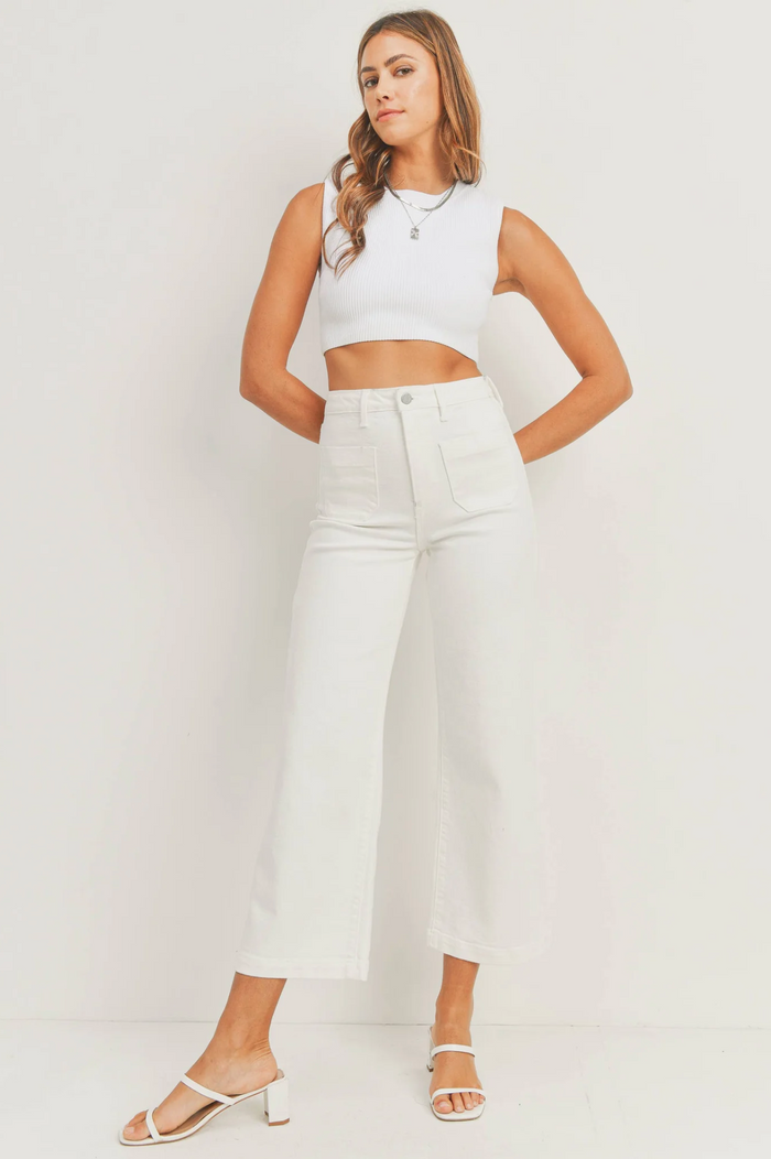 OFF WHITE PATCH POCKET WIDE LEG