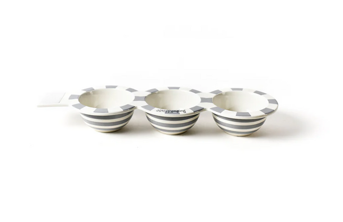 Happy Everything Stone Stripe Mini Trio Bowl